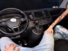 Voiture, Cocu, Hard, Fille latino, Piercing, Tatouage