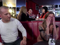 Silvia Dellai & her tattooed friend get wild in public with a hot wifey