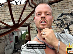 デカパイ, フェラチオ, ドイツ人, 淫乱熟女, アウトドア, ピアス, 公共, タトゥー