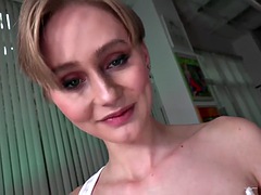 Leie, Tussi, Grosser schwanz, Blasen, Handjob, Masturbation, Pov, Ablutschen