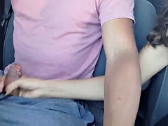College girl masturbates me to pay the UBER