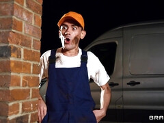 アメリカ人, アナル, デカパイ, フェラチオ, 車, なめる, 現実, 剃毛