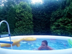 Amateur, Couple, Mature, De plein air, Piscine, Public, Douche, Voyeur