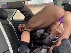 Schwarz, Auto, Fetisch, Faustfick, Hardcore, Masturbation, Im freien, Spielzeuge