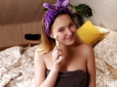 Kont, Blond, Erotisch, Masturbatie, Naakt, Kut duiken, Mager, Tieten likken