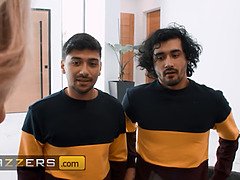 フェラチオ, チン, バック, 開帳, 淫乱熟女, オマンコ, 剃毛, 三人