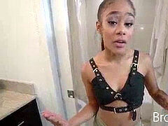 Noire, Sucer une bite, Brunette brune, Noir ébène, Adolescente