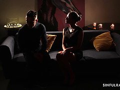 Cassie del isla takes care of her hubby's hard cock in sensual lingerie