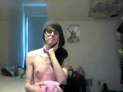 Masturbatie, Shemale, Alleen, Tieten likken, Webcamera