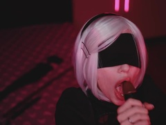 デカチン, 黒人, フェラチオ, ディルド, 女, Hd, 一人, ティーン