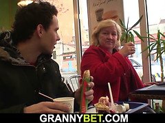 Huge old grandma gives head and rides dick