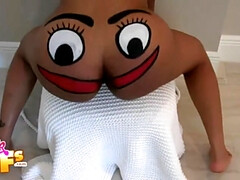 Enthousiasteling, Kont, Grote mammen, Zwart, Bruinharig, Kut duiken, Realiteit, Tieten likken