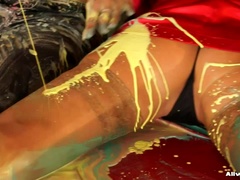 Масло, Атлас, Чулки, Влажная