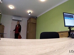 素人, デカチン, カップル, イマラチオ, 淫乱熟女, オフィス, 赤毛, オッパイの