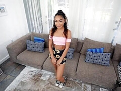 Cul, Noire, Sucer une bite, Brunette brune, Tir de sperme, Bâillonner, Seins naturels, Nénés