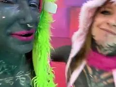 素人, ディルド, 怪物, シーメール, ガリガリ, タトゥー, オッパイの, おもちゃ