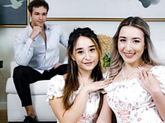 18, デカチン, フェラチオ, バック, 女 人男 人, 自然山雀, ティーン, オッパイの