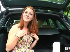 Redhead german cutie masturbate her hairy snatch