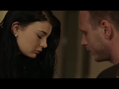 Grote mammen, Zwart, Pijpbeurt, Gebondenheid, Bruinharig, Jurk, Hakken, Kut duiken