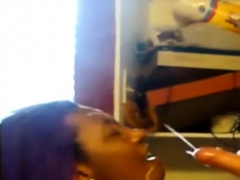 Enthousiasteling, Pijpbeurt, Sperma in gezicht, Interraciaal, Realiteit