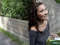 Grosse titten, Braunhaarige, Schwanz, Hd, Natürlichen titten, Im freien, Pov, Öffentlich