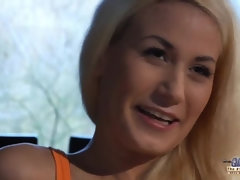 ブロンド, フェラチオ, チン, キス, なめる, 靴下, ゴックンする, ティーン