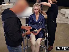 WIFEY Sexy Blonde Hotwife Carina Blair Takes BBC Deep While Holding Hubby s Hand: Porn