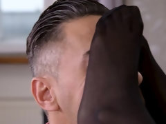 アナル, 黒人, なめる, 下着, オーガズム, 穴開きパンティ, 剃毛, オッパイの