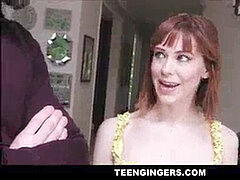 Mamada, Pequeña, Pelirrojo, Flaco, Adolescente, Trio