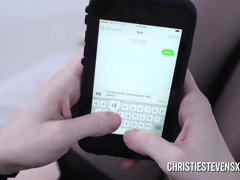 Christie Stevens drinks jism From fat Black Cock