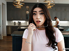 ベッドルーム, デカパイ, 茶髪の, 顔射, オマンコ, スカート, ストッキング, 三人