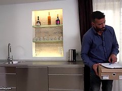 美人, デカチン, 茶髪の, 足コキ, 淫乱熟女, オマンコ, フェラする, オッパイの