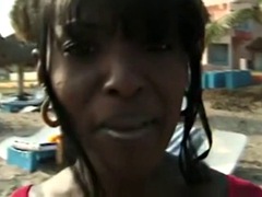 Amateur, Plage, Noire, Noir ébène, Hard