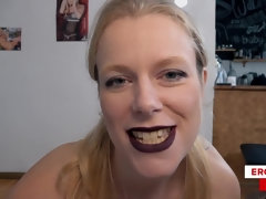 Enthousiasteling, Grote mammen, Pijpbeurt, Sperma shot, Natuurlijke tieten, Klein, Kut duiken, Mager