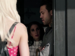 ブロンド, フェラチオ, 茶髪の, 手コキする, Hd, オナニー, 三人