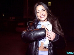 Leie, Blasen, Braunhaarige, Europäisch, Leder, Im freien, Pov, Spanisch