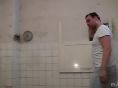 Melanie Crush gets a tittie work out while bound to the wall