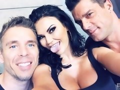 アナル, デカ尻, デカパイ, フェラチオ, 茶髪の, バック, キス, 淫乱熟女
