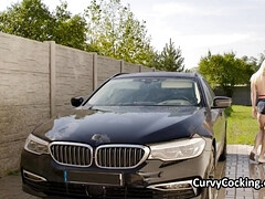 18, デカチン, ビキニ, 車, ハードコア, アウトドア, ティーン, パイ刷り