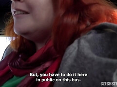 Czech Luxurious mommy had sex in a public bus