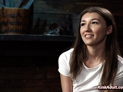 緊縛, 変態, ボンデージ, 茶髪の, フェティッシュ, Hd, ラフ, 奴隷