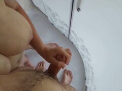 フェムドム, ドイツ人, 手コキする, シゴき, 淫乱熟女, 母, 自然山雀, オッパイの