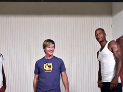 blonde whiteboi gets banged by black thugs