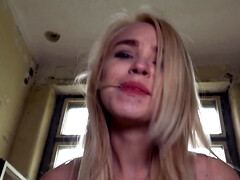 Blonde's trimmed pussy is yearning for licking and pounding