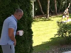 Mooi, Bruinharig, Bedriegen, Schattig, Daddy, Hd, Tiener, Tieten likken