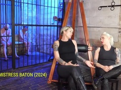 Blonde MILF MistressBaton Spanks Hard in Night Shift BDSM Punishment