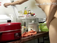 素人, カップル, 毛深い, 自家製, 日本人, キッチン, オッパイの, のぞき