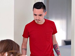 Blond, Bruinharig, Sperma, Kwartet, Handbeurt, Likken, Moeder die ik wil neuken, Tieten likken