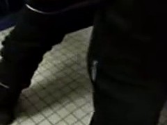 Sweet horny couple fuck first time at public toilet