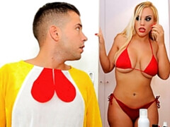 Grosser arsch, Grosse titten, Blondine, Hundestellung, Handjob, Milf, Natürlichen titten, Rasiert
